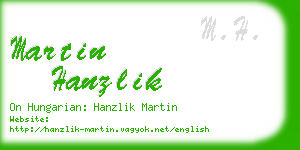 martin hanzlik business card